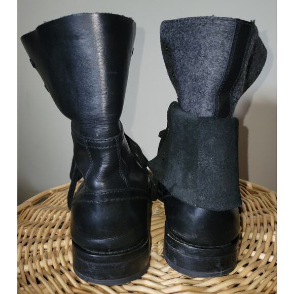 Mens Black Leather Boots Mind Overmatter Size 8.5 US Kenneth Cole M62709 Combat main image 4